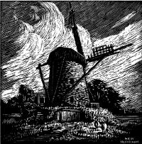 Grafik Hein Hoppmann: Hiesfelder Windmhle 